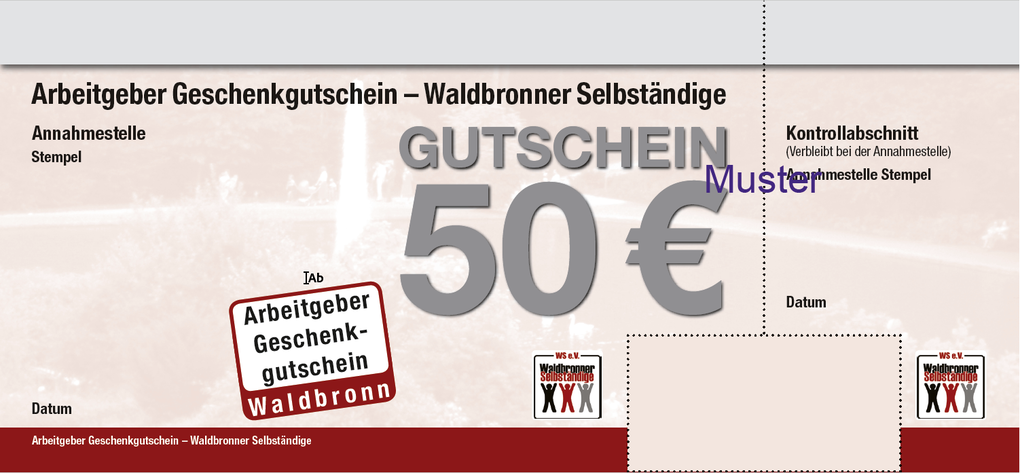 Musterbild des 50€ Gutscheins